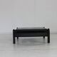 70s living room set in cognac brown leather with black wenge wood frame