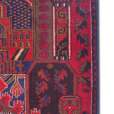 Tapis persan tissé à la main traditionnel tribal red wool living area rug - 113x200cm