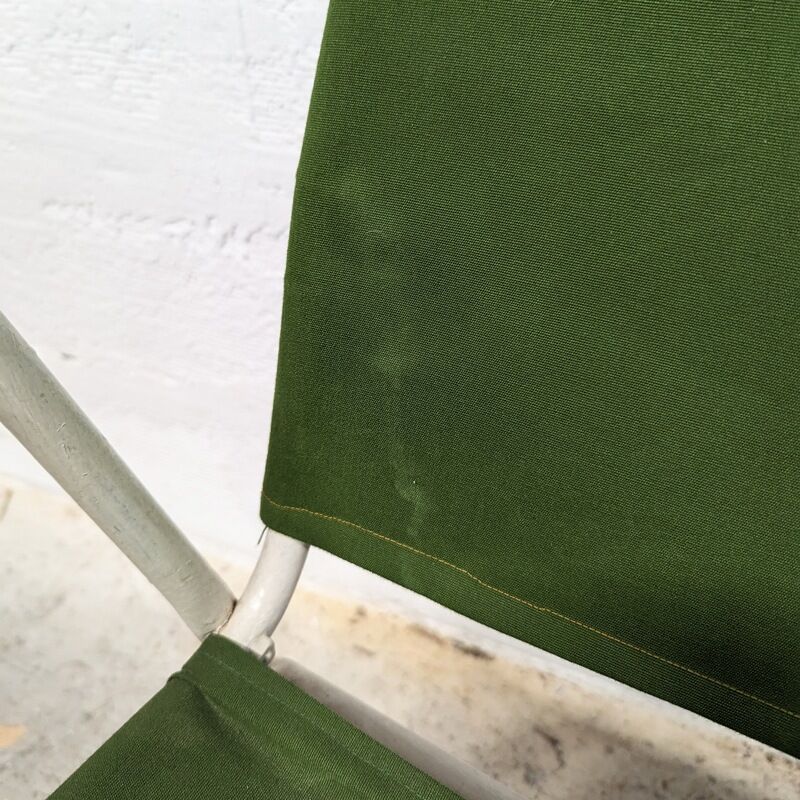 Fauteuil vintage métal et tissu