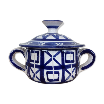 Bonbonnière sucrier Robert Picault, blue ceramic
