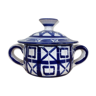 Bonbonnière sucrier Robert Picault, blue ceramic