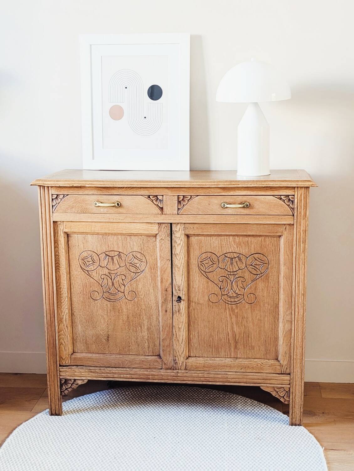 Parisian Art Deco sideboard in renovated oak