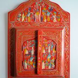 Miroir à décor peint de miniatures persanes