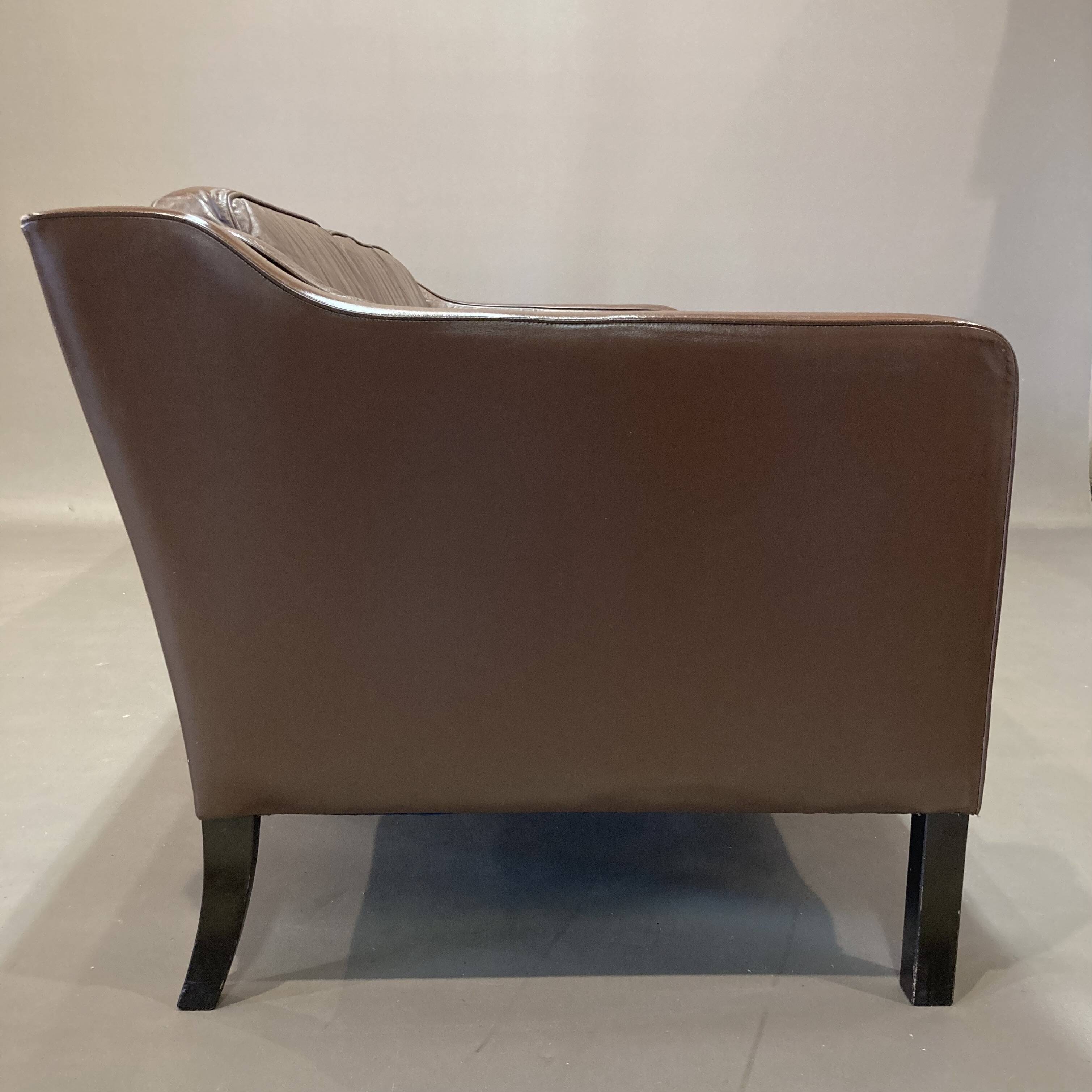 Scandinavian design 3-seater leather sofa.