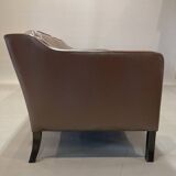 Scandinavian design 3-seater leather sofa.