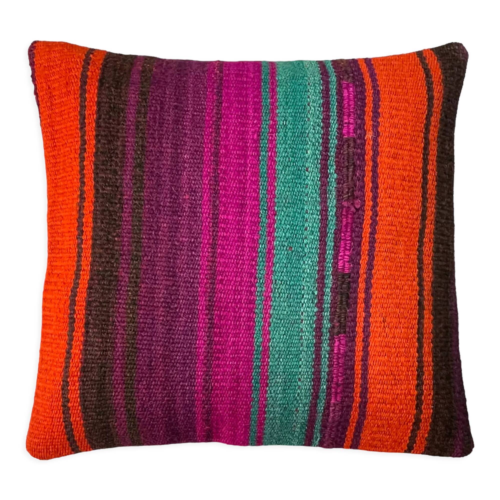 Vintage turkish kilim cushion cover 40 x 40 cm