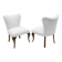 Pair of Italian Boucle Small Armchairs, 1940s