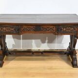 Oak Desk Table, Neo-Gothic style – Early 20th century