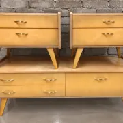 Dressing table set and two modular bedside tables from the 1960s.
