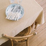 Sand washed linen tablecloth