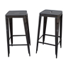 Pair of black metal stools