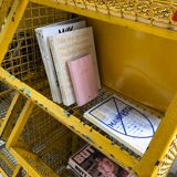 Industrial storage shelves yellow