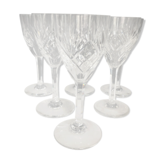 6 Glass of cut crystal wine from Saint Louis Chantilly model