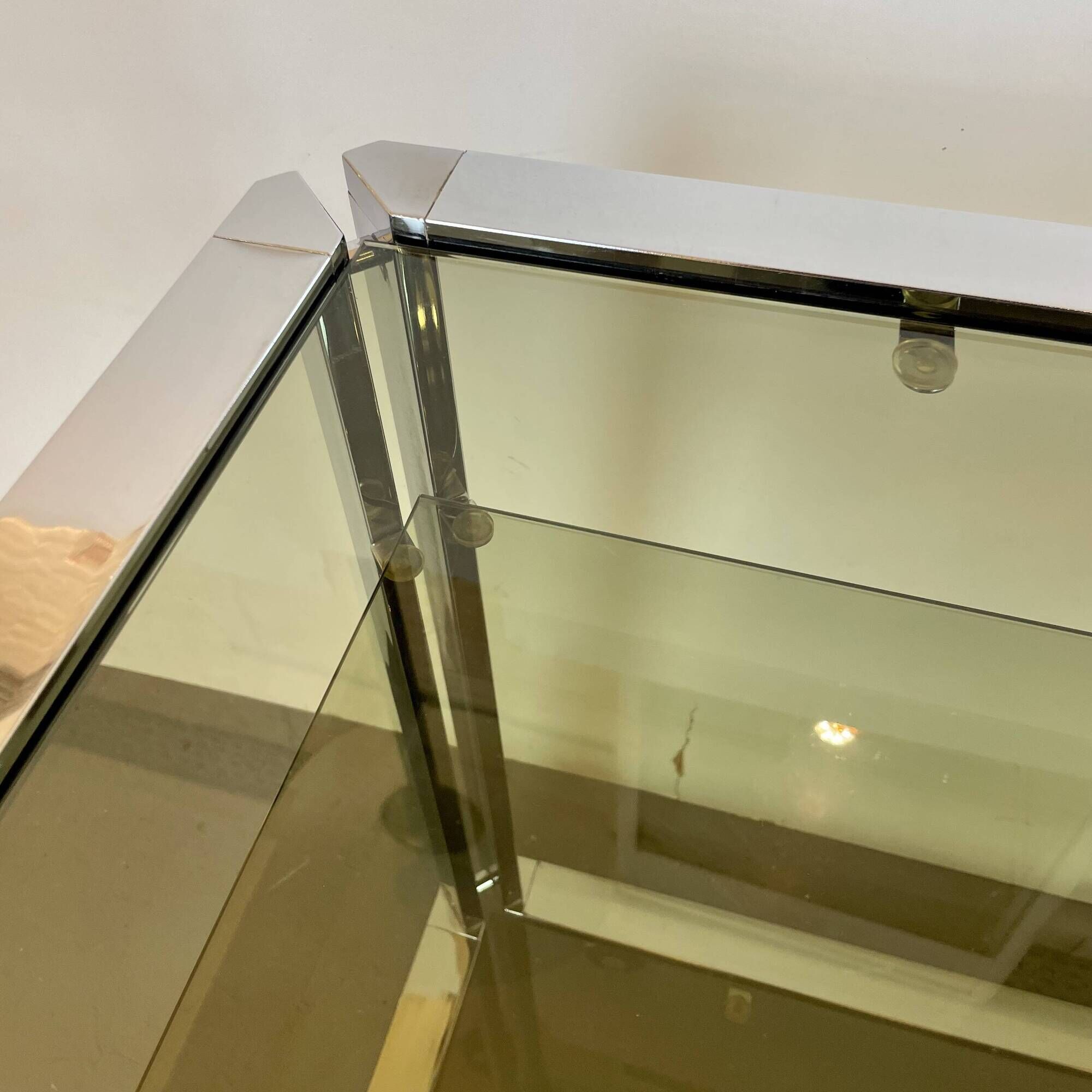 Space Age Chrome and Smoked Glass Bar Cart, 1970s