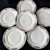 6 Art Deco porcelain dinner plates