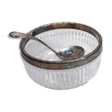 Ancient crystal sugar with vintage spoon