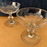 Pair of old crystal champagne glasses