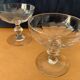 Pair of old crystal champagne glasses