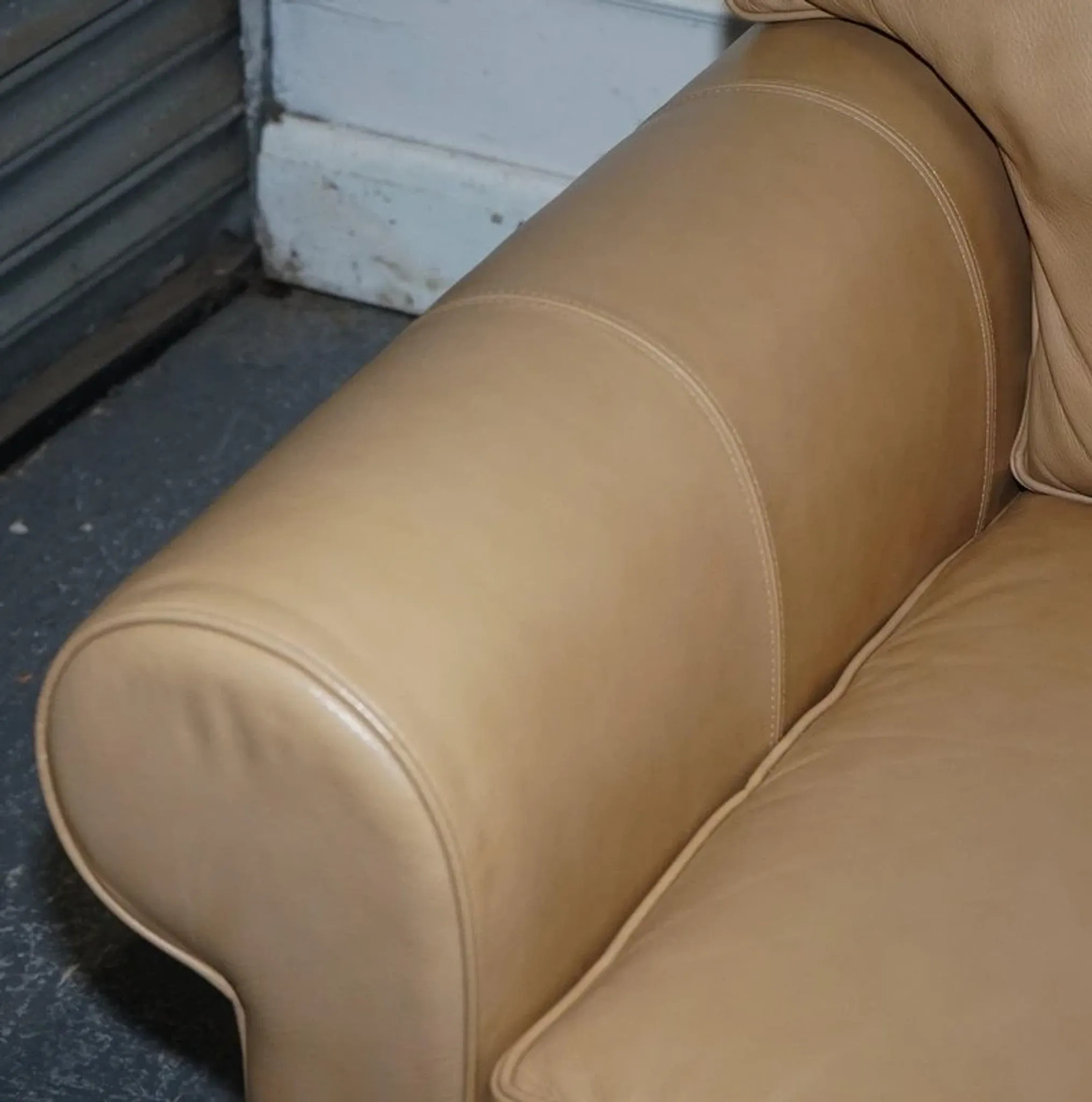 Brown Leather Two-Seater Sofa by Multi York England