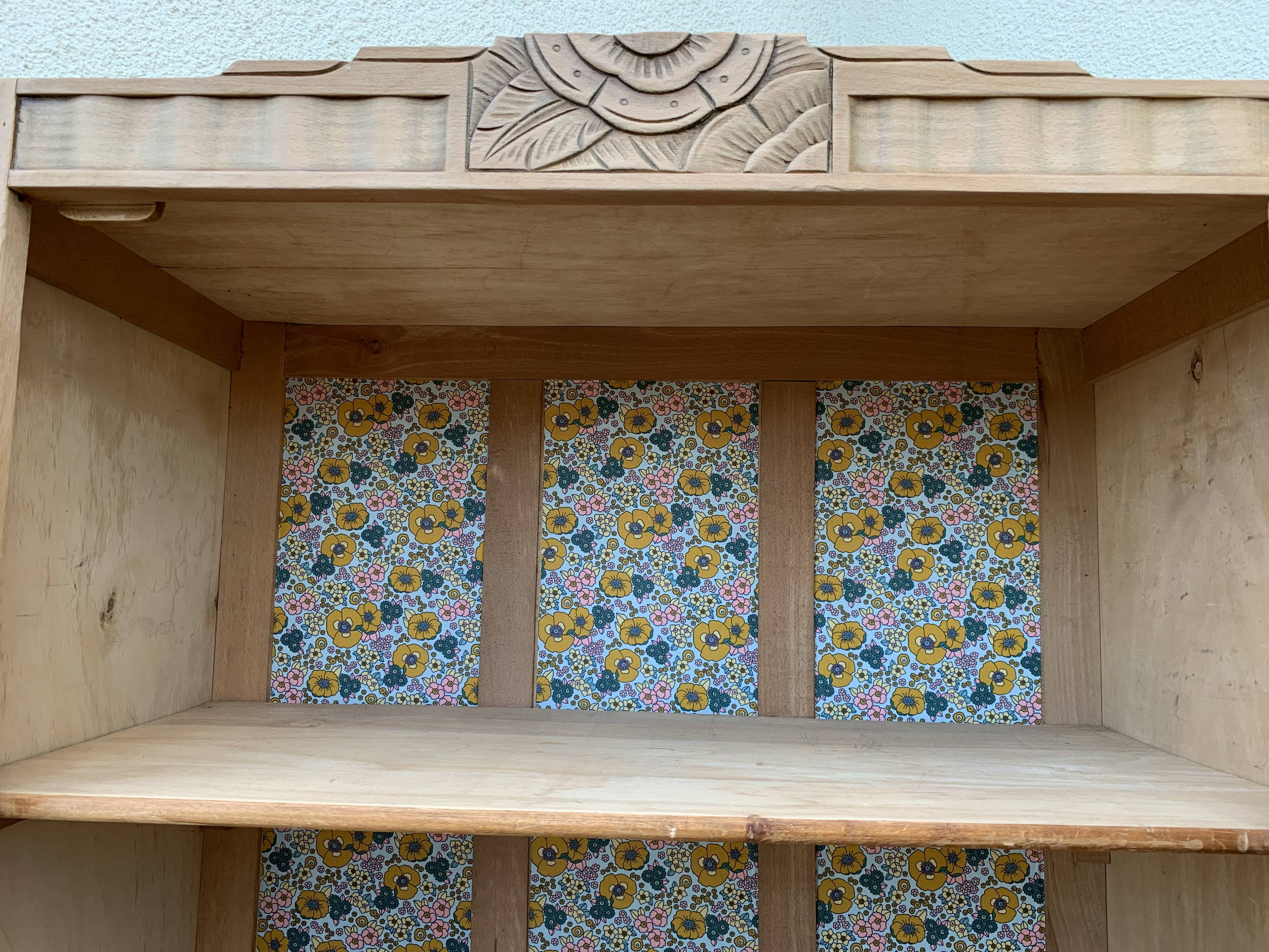 Parisian wardrobe art deco wood brut