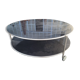 Round coffee table top in black glass