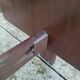Vintage Scandinavian teak adult bed from the 60s and 70s bedside table.