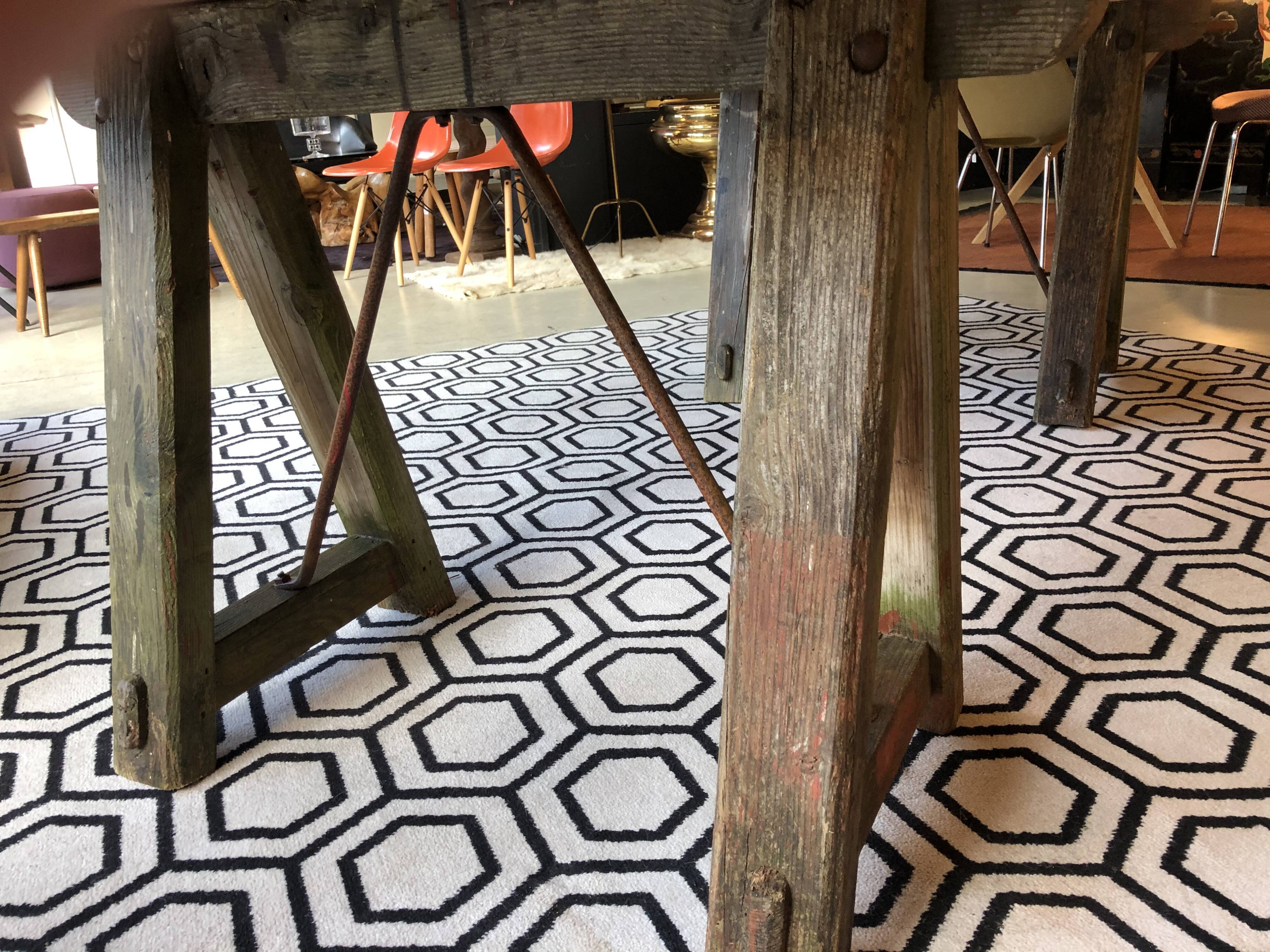 Farm table on trestles