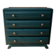 Vintage chest of drawers - 1950s - marble - midnight blue