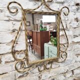 Gilded wrought iron mirror 52x64cm