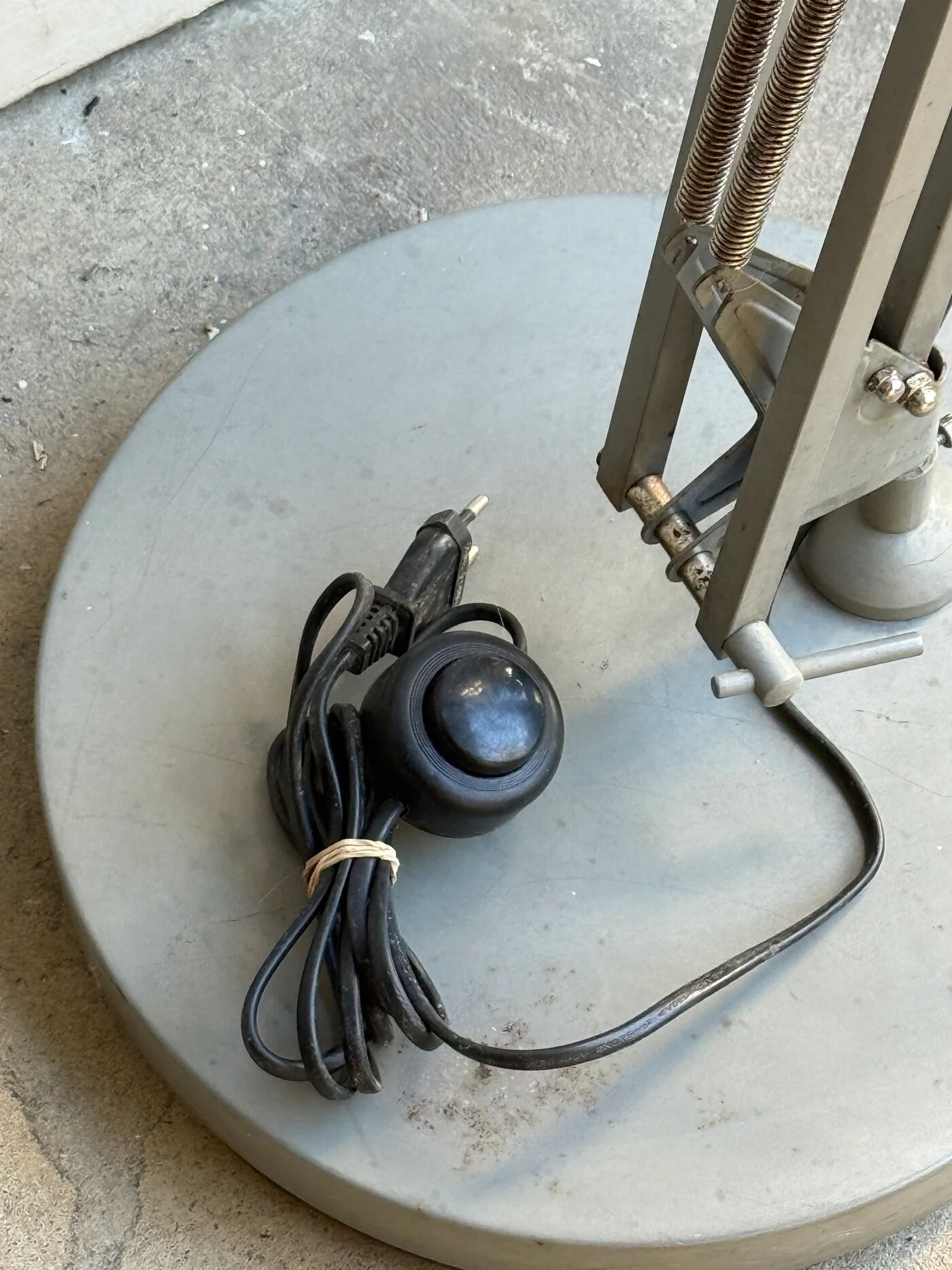 Grey metal floor lamp - industrial style