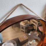 Miroir vintage en plastique orange seventies