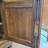 Saint Hubert oak cabinet with sculptures completely renovated