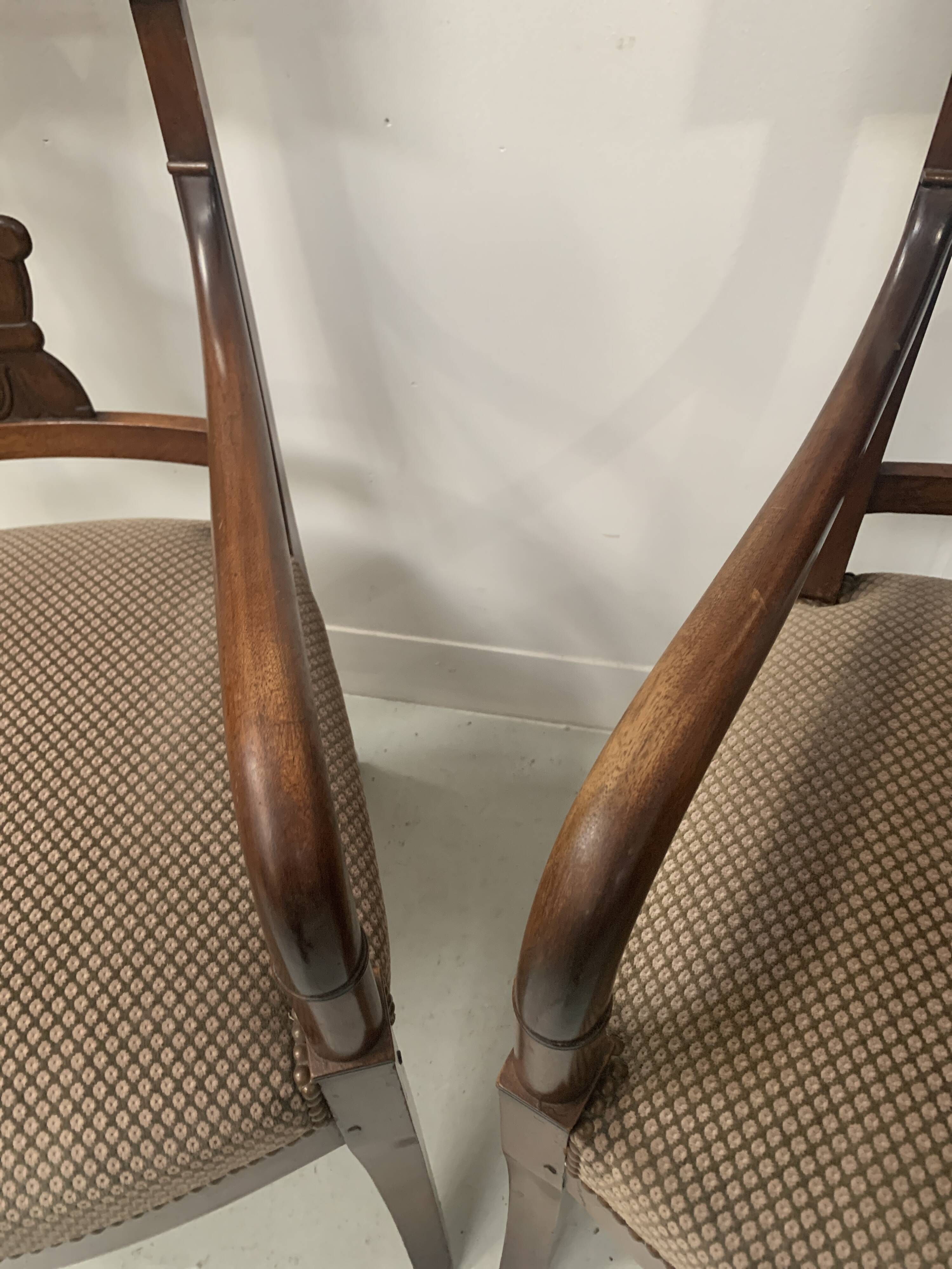 Pair of 19th century mahogany armchairs