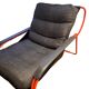 Fauteuil et pouf Maggiolina –Design Marco Zanuso – Cuir & Structure orange