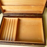 Box, wooden cigarette box covered with synthetic leather croco way