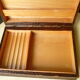 Box, wooden cigarette box covered with synthetic leather croco way