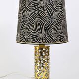 Rupert table lamp by Nikoll mid-century in brass tube and bubble glass, Austria, 1950s.
