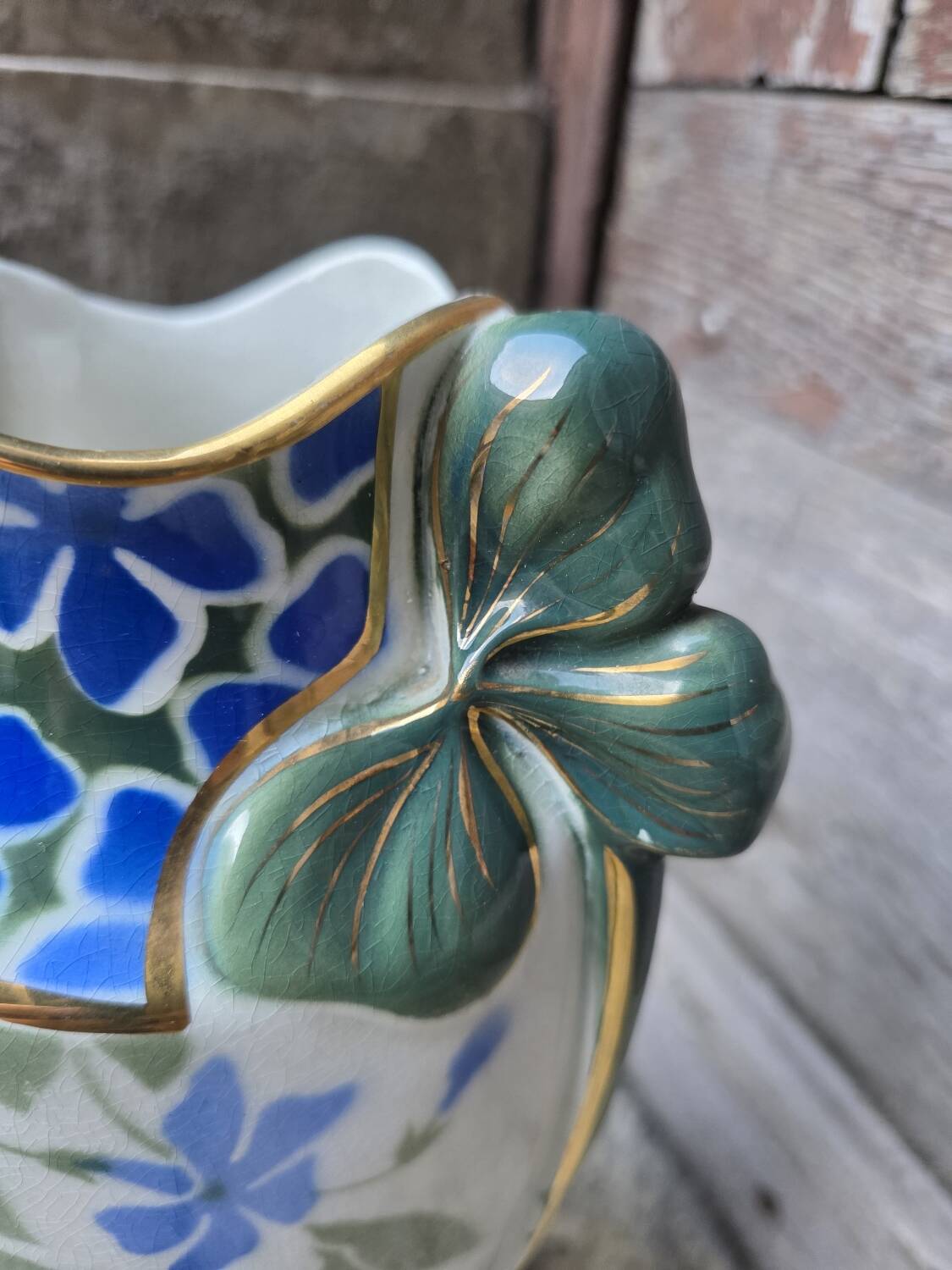 Set of two vases and a planter Luneville KG early 20th century