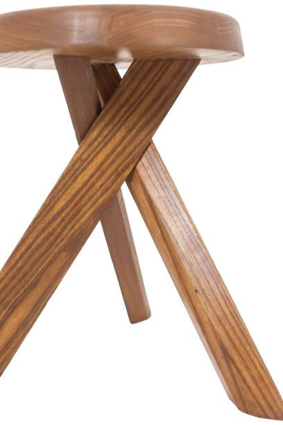 Pierre Chapo. Tabouret modèle S31 en orme naturel. Années 1980