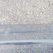 Console service of the 70s double trays smoked glass chrome base