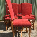 Vintage Louis XIII style chairs sheep bones in beech and velvet.