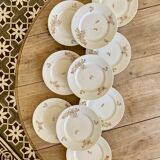 Set of 10 vintage porcelain dessert plates