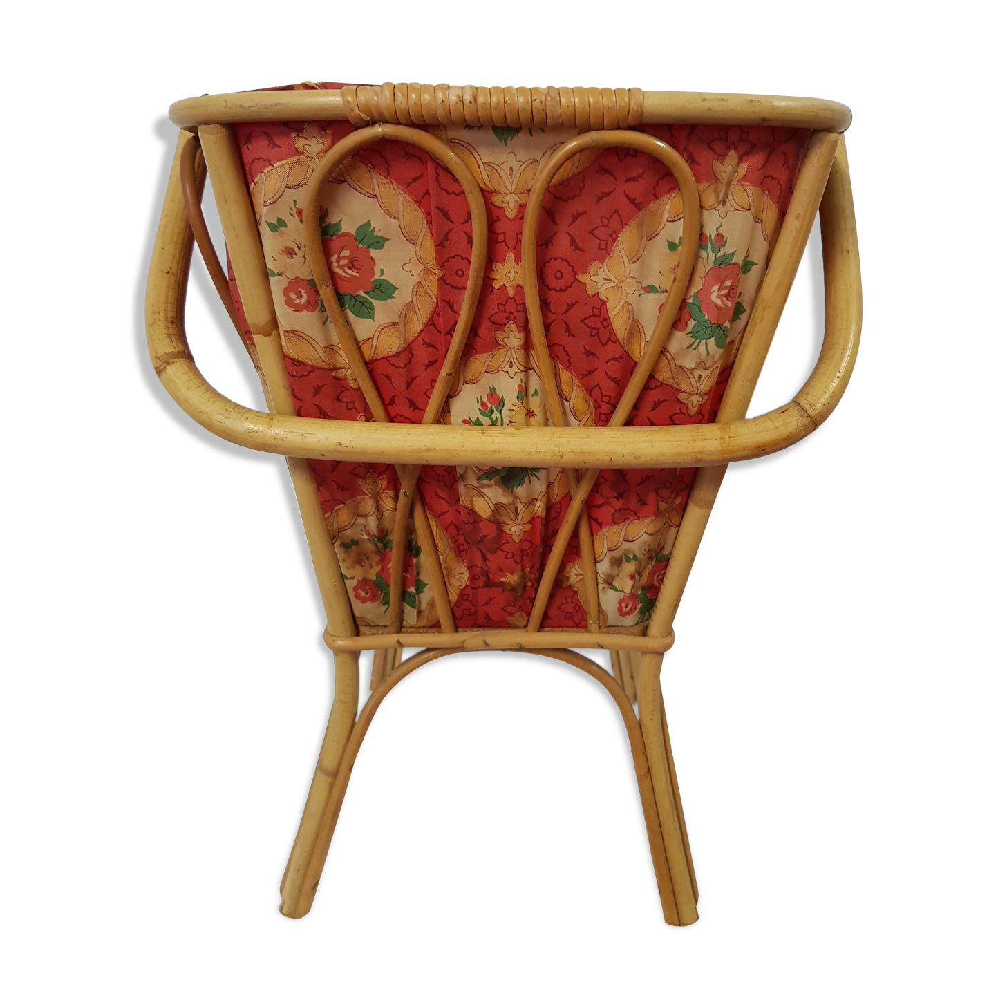 Old rattan worker or sewing box