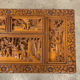Vintage Chinese carved camphor wood chest on claw feet