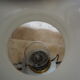 Old suspension in opaline, earthenware and brass - kerosene lamp