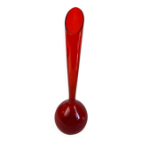 Red glass vase