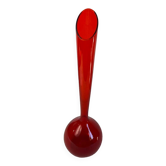Red glass vase