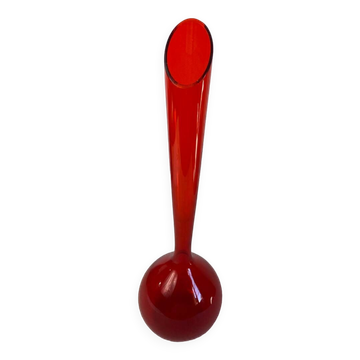 Red glass vase