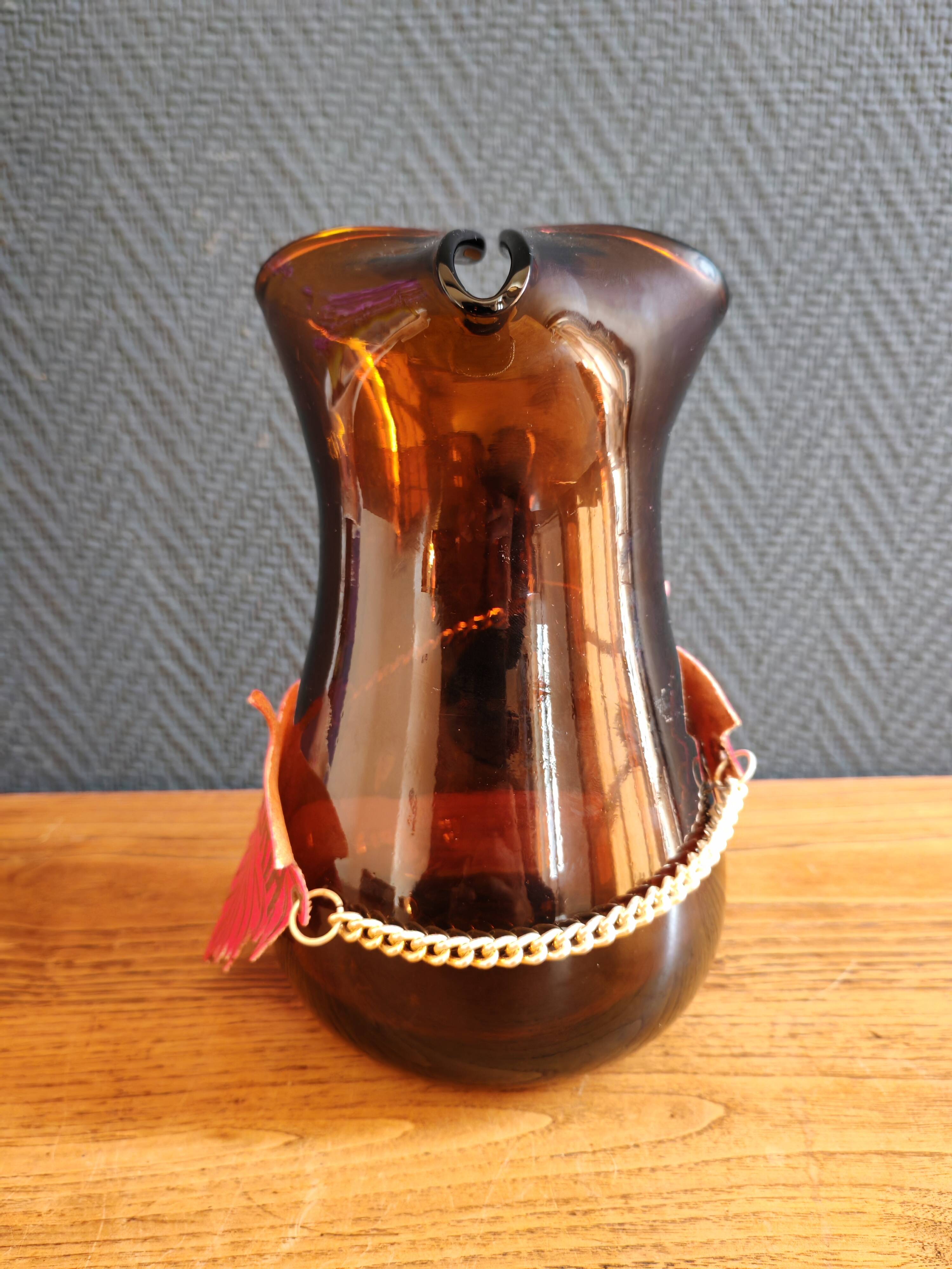 Carafe à Sangria Vintage Espagnole - Pichet en Verre Ambré Rétro