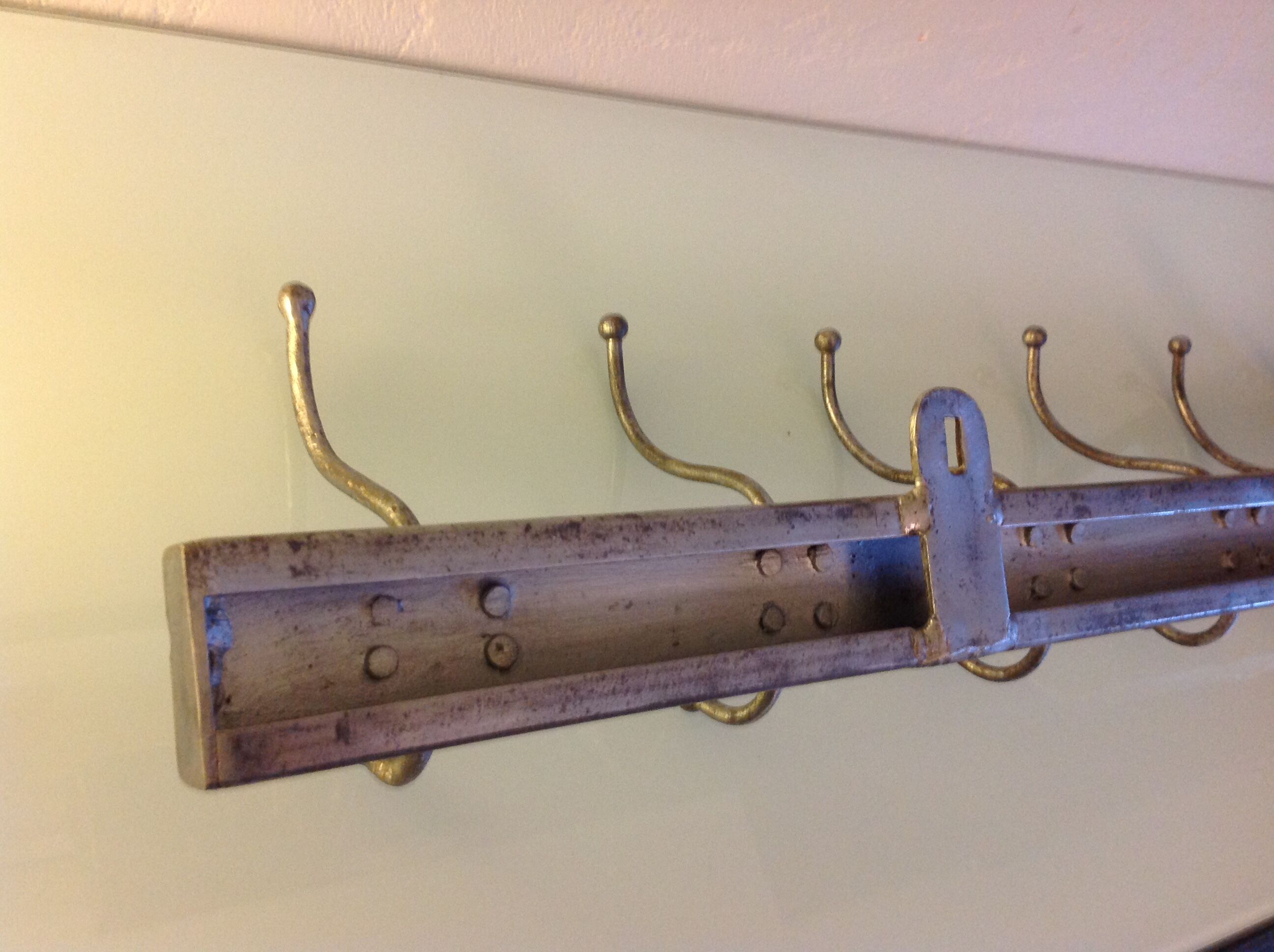 Coat rack with seven-headed metal industrial style / vintage 50-60s